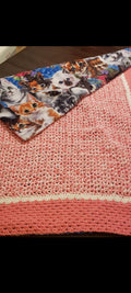 Baby Blanket cat themed fleece-lined