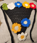 Black crochet bandana wit flowers